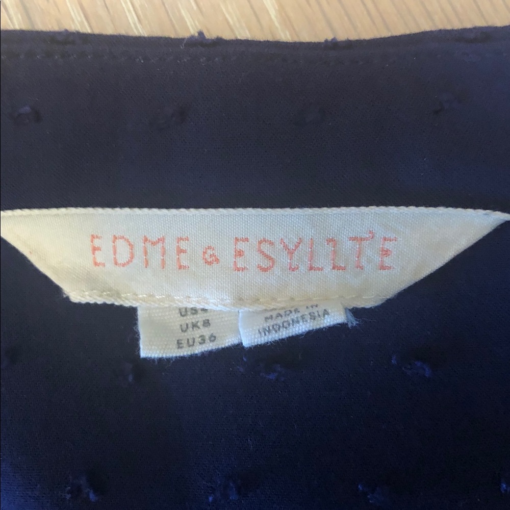 Anthropologie Navy blue blouse with cutout accents - Picture 11 of 15